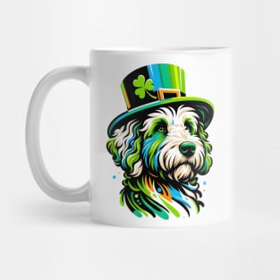 Spanish Water Dog Revels in St Patrick's Day Fun Mug